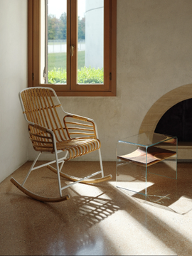 RAPHIA ROCKING - Rocking rattan chair with armrests by Casamania & Horm - view 3